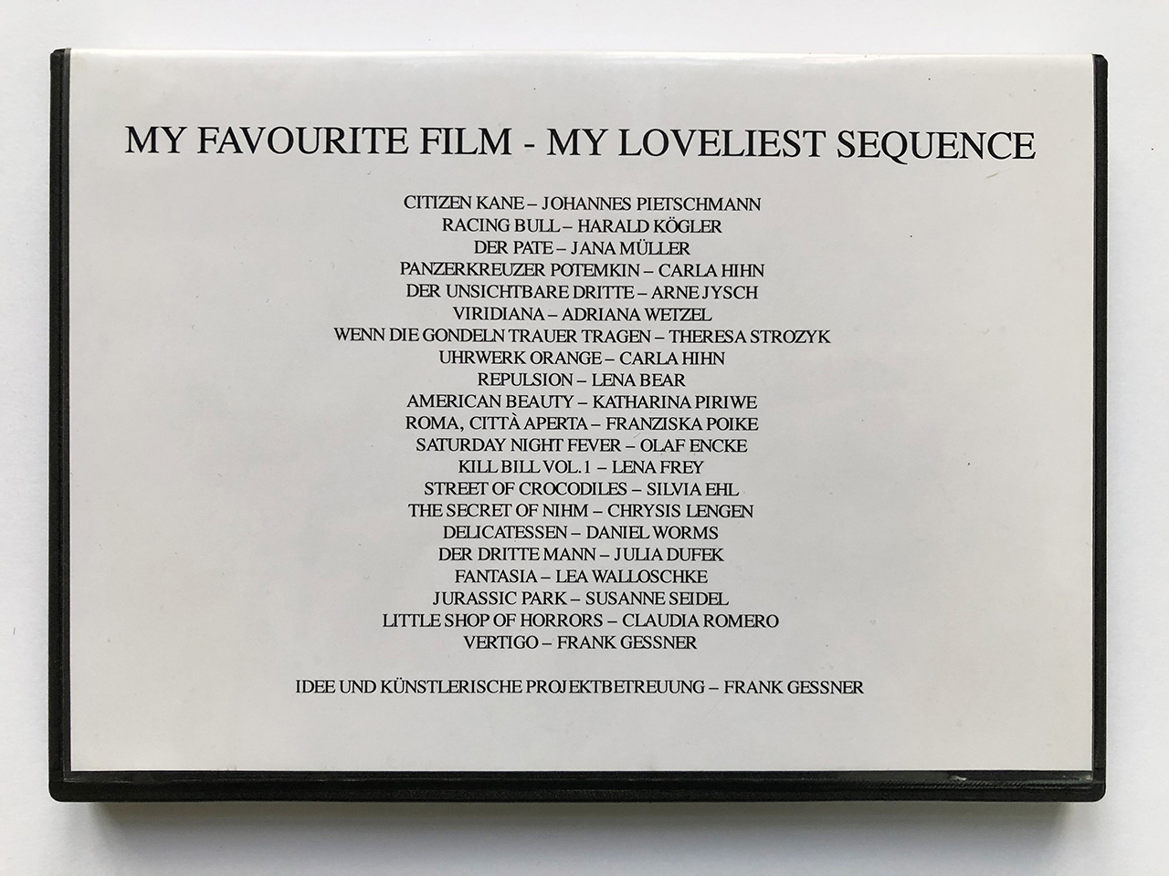 MY FAVOURITE FILM – MY LOVELIEST SEQUENCE – Frank Geßner